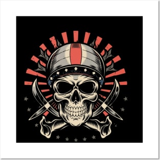 Rebellious Spirit Skull Ink - Defiant Tattoo Design Posters and Art